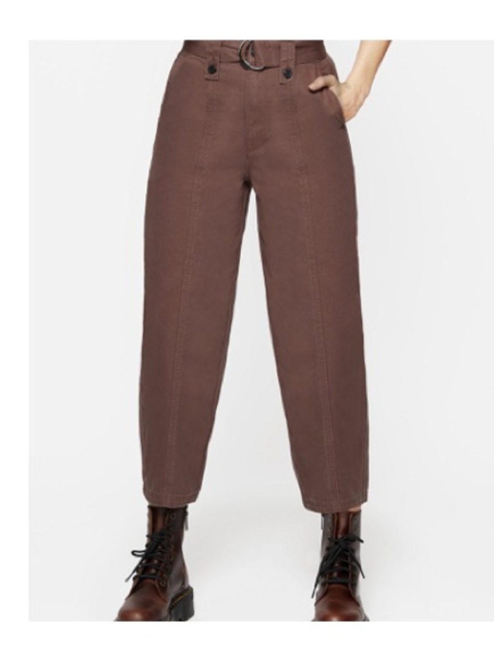 Disturbia brown balloon belted trousers